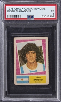 1978 Crack Campeonato Mundial Diego Maradona Rookie Card - PSA POOR 1